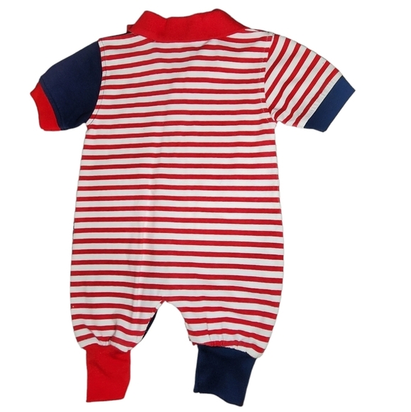McBaby One-piece Jumpsuit Red|White|Blue Baby Boys 3-6 Months - Picture 2 of 3